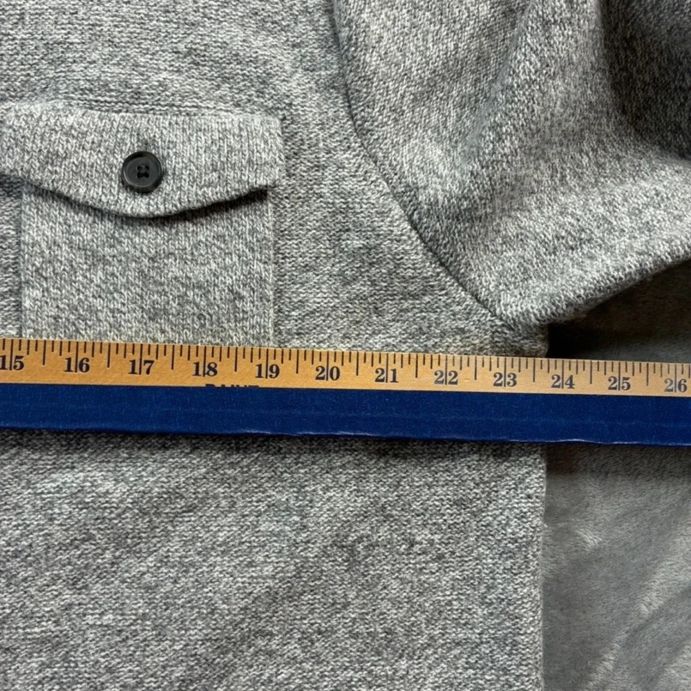 Banana Republic Men's XL Gray Knit‎ Button Front Mock Neck Cardigan Sweater Wool
